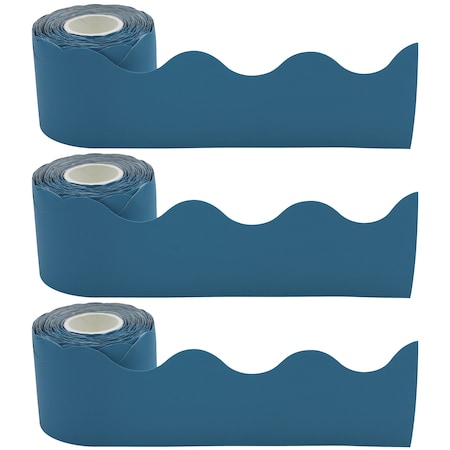 Teacher Created Resources Slate Blue Scalloped Rolled Border Trim, 50 Feet Per Roll, PK3 TCR8943